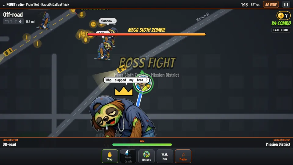 Screenshot: boss fight, Late Night